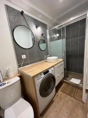 Salle de bains dans l'établissement La Cour Chartraine - Cosy appartement avec cour extérieur à Blois