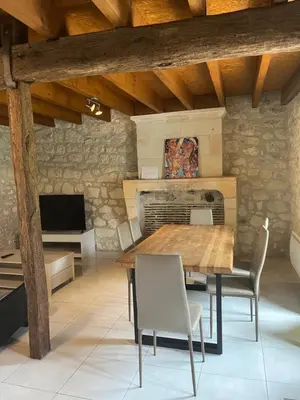 Télévision ou salle de divertissement dans l'établissement La Maison des Cochards - vue sur le Cher à 5 minutes de beauval