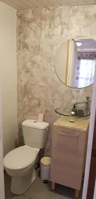 Salle de bains dans l'établissement Gîte Des Quinconces
