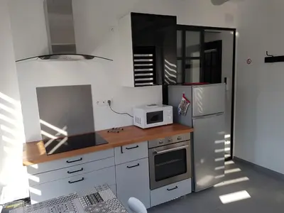 Cuisine ou kitchenette dans l'établissement Joli appartement avec vue sur la Loire