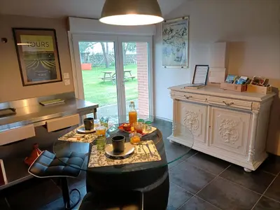 Cuisine ou kitchenette dans l'établissement Le Puits de la Foltière