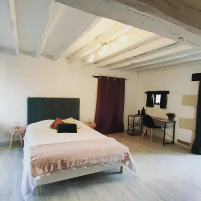 Un ou plusieurs lits dans un hébergement de l'établissement Chambre d'hôtes des Gâtines