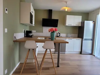Cuisine ou kitchenette dans l'établissement Gite Le Maoza