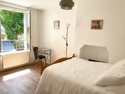 Un ou plusieurs lits dans un hébergement de l'établissement La Maison des Remparts - Gite 3 etoiles pour 8 pers a Loches