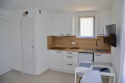 Cuisine ou kitchenette dans l'établissement Les Forges studio étage
