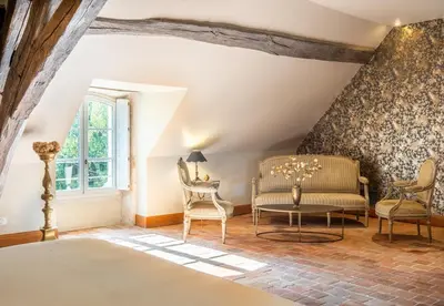 Coin salon dans l'établissement Domaine de la Blonnerie