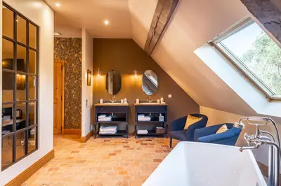 Coin salon dans l'établissement Domaine de la Blonnerie