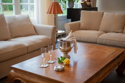 Coin salon dans l'établissement maison d'hôtes ed.André 10 personnes
