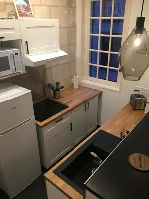 Cuisine ou kitchenette dans l'établissement Vieux Tours, Charmant T2 40m2, 4 pers, lumineux