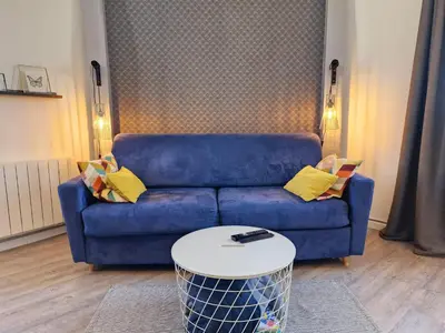 Coin salon dans l'établissement Appartement Loire et Château, Hyper Centre, vue Loire, Linge inclus, 3ème étage