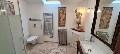 Salle de bains dans l'établissement Le Mas Pouantais