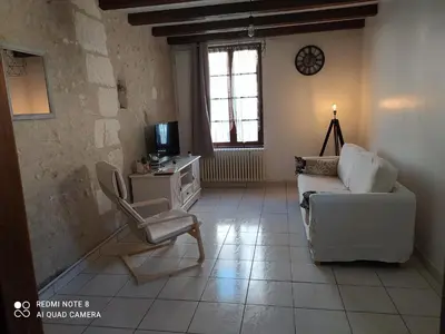Télévision ou salle de divertissement dans l'établissement Maison cosy au cœur du Lochois