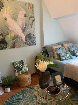 Coin salon dans l'établissement Escale Tropicale à Blois