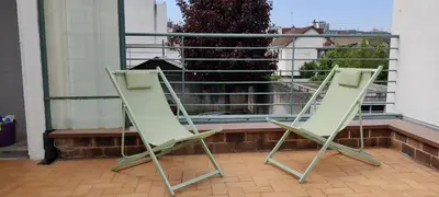 Balcon ou terrasse dans l'établissement Terrasse 25m - Flat Cosy & Calme - 5 min Gare & Vinci