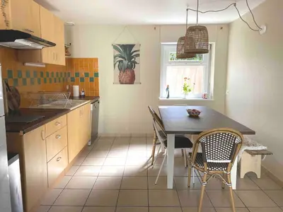 Cuisine ou kitchenette dans l'établissement Les Gites Du Moulin Du Port