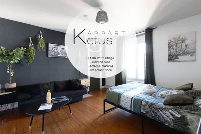 Un ou plusieurs lits dans un hébergement de l'établissement L'appart K-ctus - Moderne et design, 4 pers