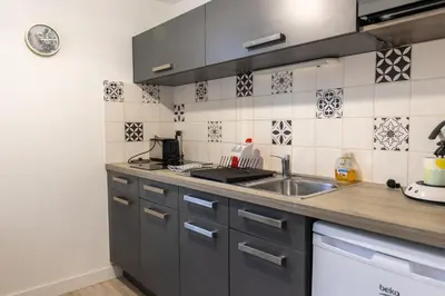 Cuisine ou kitchenette dans l'établissement Chez Gaspéli