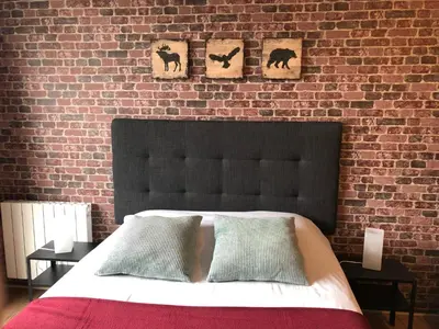 Un ou plusieurs lits dans un hébergement de l'établissement Studio avec balcon & parking gratuit - Tours Gare