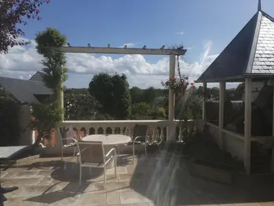 Balcon ou terrasse dans l'établissement Jolie maison atypique à Montrichard