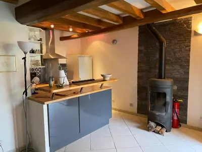 Cuisine ou kitchenette dans l'établissement Gite de charme au coeur de la forêt
