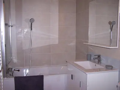 Salle de bains dans l'établissement Gîte Grandeur Nature