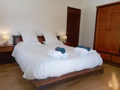 Un ou plusieurs lits dans un hébergement de l'établissement Le Domaine du Cerf - Gites, nature et Spa