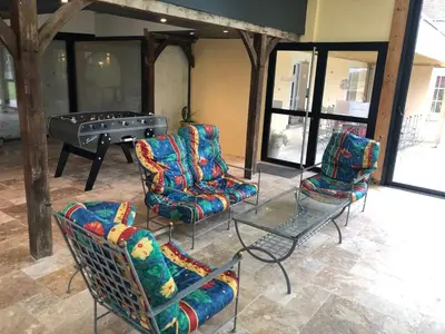 Plan de l'établissement Chalet charmant à Clermont-Créans avec piscine partagée