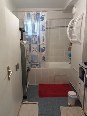 Salle de bains dans l'établissement grand appartement en résidence