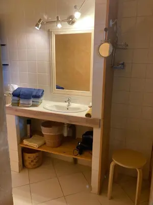 Salle de bains dans l'établissement Le Carroy Brion