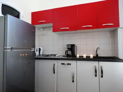 Cuisine ou kitchenette dans l'établissement Studio Séquoia au pied du Château