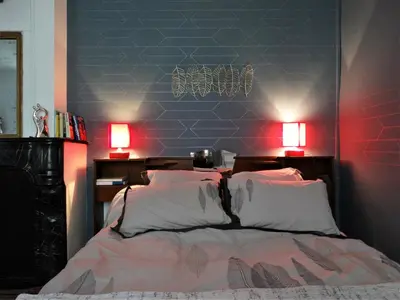 Un ou plusieurs lits dans un hébergement de l'établissement Studio Séquoia au pied du Château