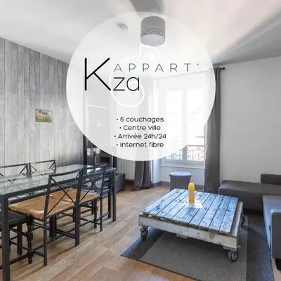 L'appart K-ZA Wifi Fibre Checkin auto 6 pers
