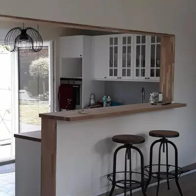 Cuisine ou kitchenette dans l'établissement Chez Stephane et Sylvie