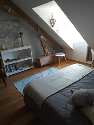 Un ou plusieurs lits dans un hébergement de l'établissement Chambres d'hôtes, 