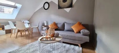 Coin salon dans l'établissement L'appart K-torze- RARE ! 14 couchages en centre ville du Mans