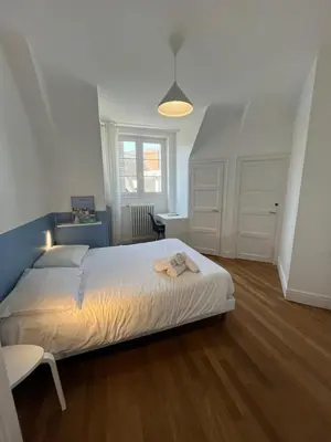 Un ou plusieurs lits dans un hébergement de l'établissement Le Wilson - Vue Imprenable sur la Loire et le château de Blois