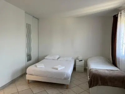 Un ou plusieurs lits dans un hébergement de l'établissement La campagne à 5 minutes du centre-ville de Tours