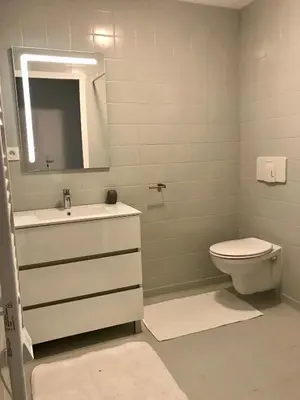 Salle de bains dans l'établissement Le Moulin