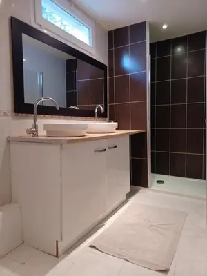 Salle de bains dans l'établissement AUX BRIQUES ROUGES Au pied du château et à 4 km du zoo de Beauval