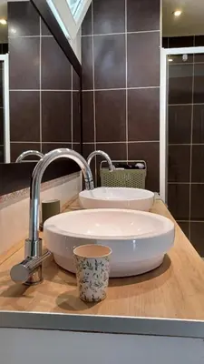 Salle de bains dans l'établissement AUX BRIQUES ROUGES Au pied du château et à 4 km du zoo de Beauval
