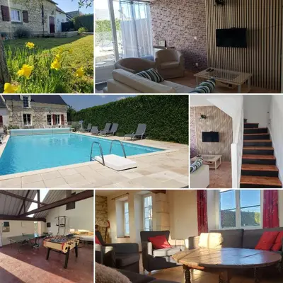 Piscine de l'établissement Gîtes Les Volets Rouges d'Allonnes ou située à proximité