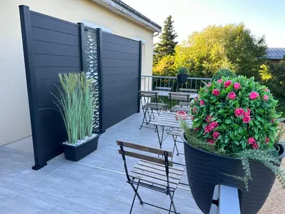 Balcon ou terrasse dans l'établissement La campagne à 5 minutes de Tours.