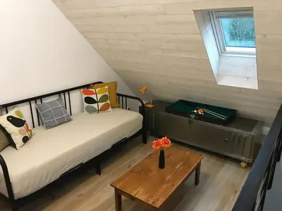 Coin salon dans l'établissement Gîtes du Moulin à Tan à Saché 37
