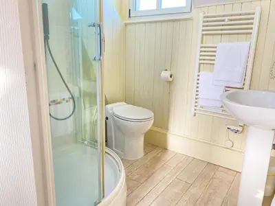 Salle de bains dans l'établissement Closerie la Fontaine