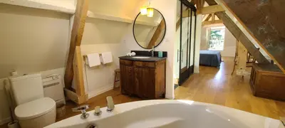 Salle de bains dans l'établissement Le Bois Flotté - Maison au cœur de la Loire entre ville et nature