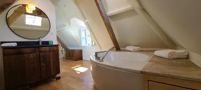 Salle de bains dans l'établissement Le Bois Flotté - Maison au cœur de la Loire entre ville et nature