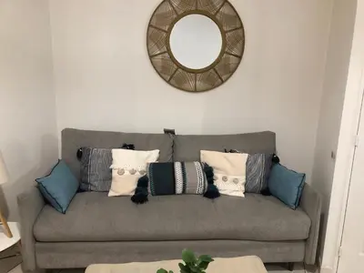 Coin salon dans l'établissement Bel appartement spacieux et lumineux hyper centre Blois
