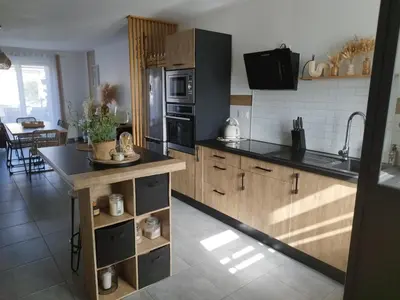 Cuisine ou kitchenette dans l'établissement Chambre chez particulier proche du circuit 3