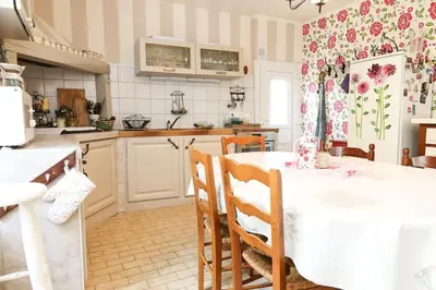 Cuisine ou kitchenette dans l'établissement Charmante maison jardin à 100 mètres du Clos Lucé