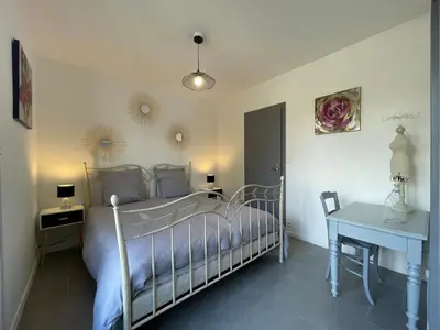 Un ou plusieurs lits dans un hébergement de l'établissement Grand appartement en vallée de la loire